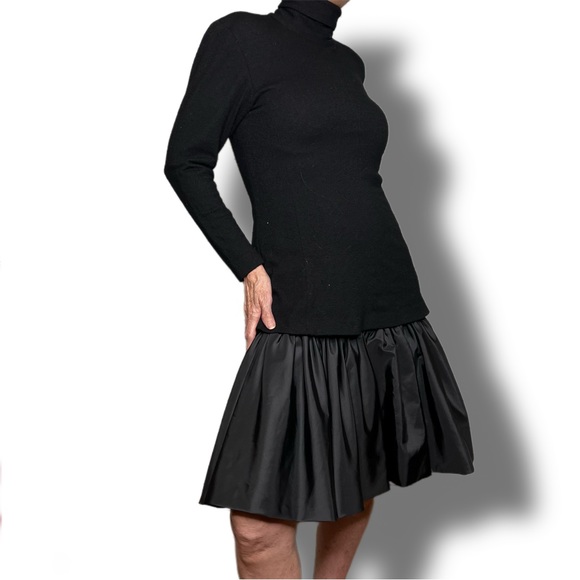 Vintage Dresses & Skirts - True Vintage Ronnie Heller MJ Black High Neck Dress Ruffle